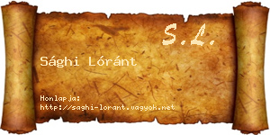 Sághi Lóránt névjegykártya