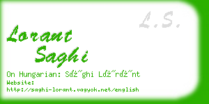 lorant saghi business card